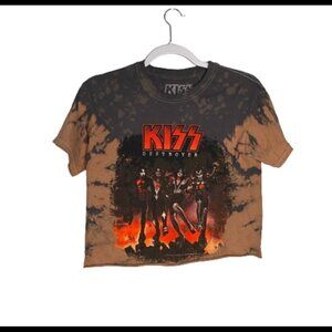 Kiss Destroyer Bleach Dye DIY Short Sleeve Crop Top
